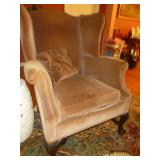 Vintage Claw Foot Wing Back Parlor Arm Chair