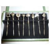 Sterling Silver Mid Century Martini Olive Pick Set