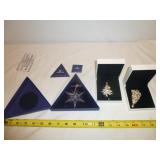3pc Swarovski Crystal Holiday Brooches & Ornament