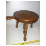 Antique Wood Milk Stool