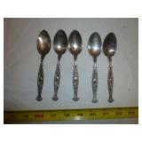 5pc Montgomery Bros. Sterling Silver Spoon Set