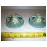 Pair of Mid Century Roseville Pottery Candle Stick