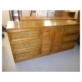 Wood Slat Door 6 Drawer Dresser Cabinet