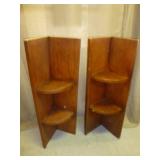 2pc Wood Corner Shelves