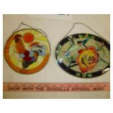 2pc Hand Painted Stained Glass Sun Catchers