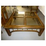 Beveled Glass & Wood Center Table