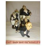 5pc Waiter Figures - Ceramic, Composite, Etc