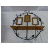 Metal & Wood Picture Frame Wall Shelf Wreath
