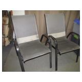 Pair of Metal Frame Outdoor Patio Chairs