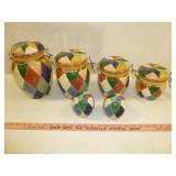 Hand Painted Ceramic Canister / S&P Set - 6pc
