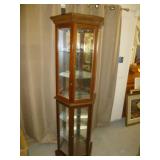 6 Shelf Tiered Hexagonal Lighted Display Case