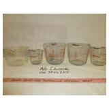 5pc Anchor Hocking & Pyrex Glass Measuring Cups