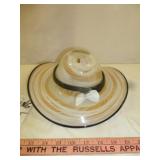 Mouth Blown Cased Art Glass "Hat" Bowl