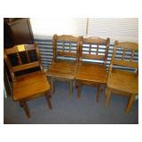 Set of 4 Mid Century Spindle Back Dining Chairs