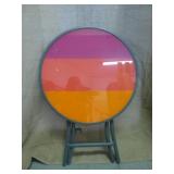 Folding 18" Glass Top Metal Frame Patio Table
