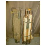 2pc Wood Frame & Canvas Folding Camp Cots