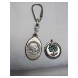 Maukee Turquoise Pendant & Buffalo Nickel Fey Fob