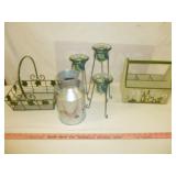 Wrought Metal & Wood Basket, Boxes, Pail ++