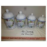 H.S. Gustin USA Hand Painted 4pc Canister Set