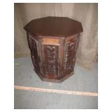 Mid Century Octagonal Drum Storage Table