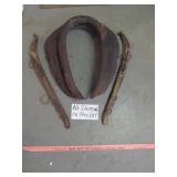 Antique Horse Hames Pair & Leather Horse Collar