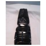 Native Carved Obsidian Black Onyx Stone Statue