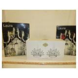 Godinger & Laura Crystal Candleholder & Goblet Set