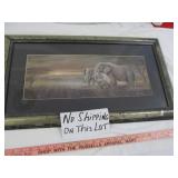 Wood Frame Elephant Wildlife Art Print