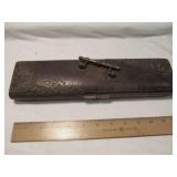 Antique Brass & Leather Lady