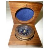 Hampton Nautical Marine Brass Compass & Box
