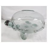 Blown Art Glass 10" Turtle Center Bowl