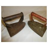 2pc Antique Cast Iron Sad Irons