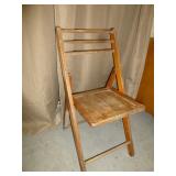 Vintage Wood Slat Folding Side Chair