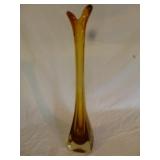 Vintage Viking Glass Amber Swung Art Glass Vase