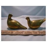 Turtle Doves Vintage Brass Paperweight Figures