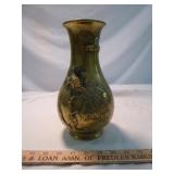 Antique Japan Meiji Period Bronze Floral Vase