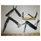 4pc Pocket Knives & Multi Tool - Schrade, Gerber +