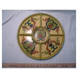 Hand Painted Ceramic 15" Divided Server Chip & Dip