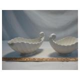 Price Bros England Ceramic Nautilus Mantle Vases