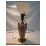 Mid Century Art Deco Pink Ceramic Torchiere Lamp