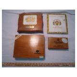 4pc Vintage Wood Cigar Boxes - Cuba, Mexico, Etc