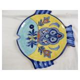 Hand Painted Talavera Style Ceramic Fish Plate