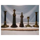 Vintage Brass Candlesticks - Lighthouse Set