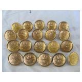 20pc Royal Canadian Air Force Brass Coat Buttons