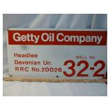 Getty Oil Large Porcelain Metal Well ID Sign - NOS