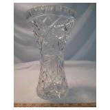 Wheel Cut Lead Crystal Large Corset Vase