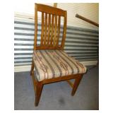 Mid Century Oak Slat Back Side Chair