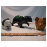 3pc Ceramic Animals - Blue Mountain Pottery Bear