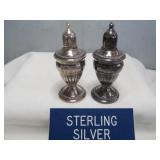 Sterling Silver & Glass Weighted S&P Pair