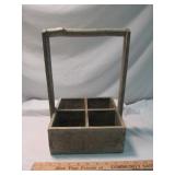 Country Chic Divided Wood Tote w/ Natural Handle